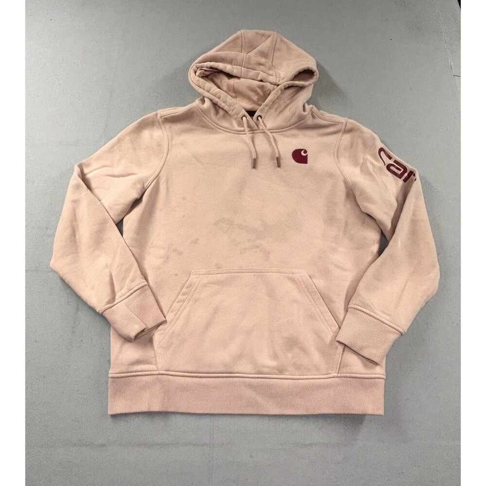 Carhartt Clarksburg Spellout Hoodie Sweatshirt Womens Pink 102791 P15